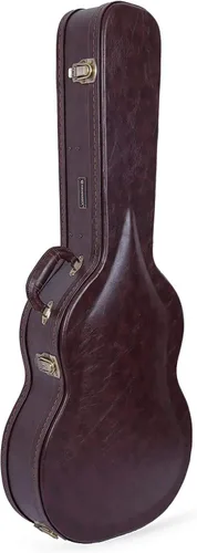 Vista 27 de Crossrock Estuche de madera para guitarra clásica de tamaño completo 4/4, diseño superior arqueado, interior de felpa, pestillos de metal Negro