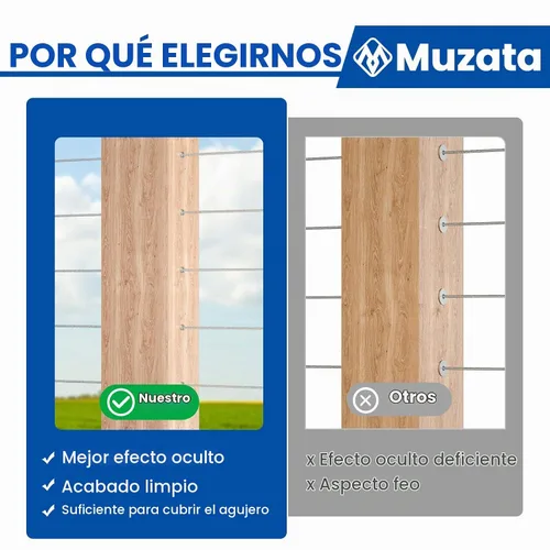 Vista 3 de Muzata 50Pack Cable Railing Level Protector Sleeve for Wood Post CR13