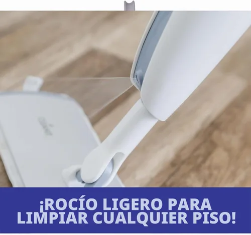 Vista 8 de Don Aslett 's Spray Mop Plus+ para limpieza de suelos Cabezal giratorio de 360° Almohadilla de microfibra reutilizable Raspador de goma