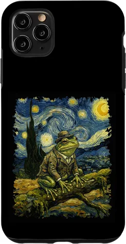 Vista 13 de Vintage Frog Van Gogh Style Starry Night Graphic Case for iPhone 17