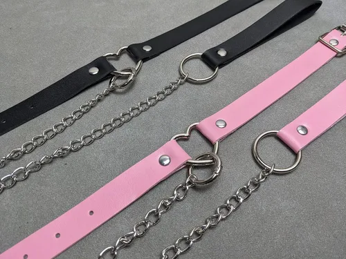 Vista 5 de Gargantilla de cuero para mujer, correa punk, gótica Y2K, accesorios de disfraz de cosplay
