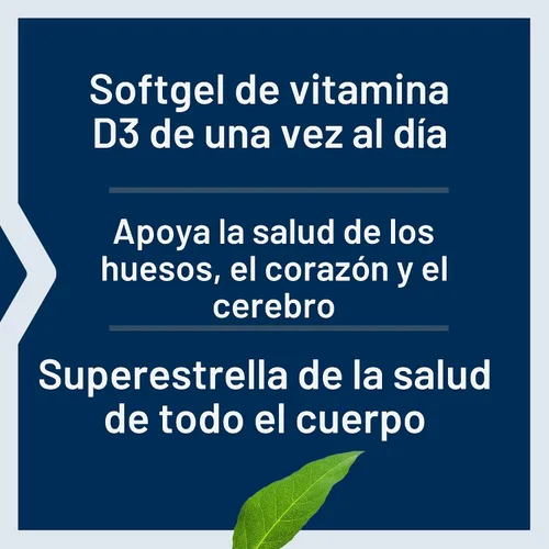 Vista 4 de Life Extension Vitamina D3 125 mcg (5000 UI), salud ósea, rendimiento cerebral, apoyo del sistema inmunológico, sin gluten, sin OMG, una vez al día