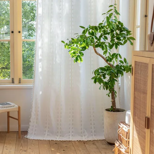Vista 20 de Sutuo Home - Cortinas bohemias negras de 84 pulgadas de largo para dormitorio y guardería, cortinas de estilo rústico con dobladillo para barra