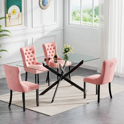 Vista 107 de Juego de mesa de comedor de cristal plateado moderno de 47 pulgadas para 2, juego de mesa de comedor de cocina redonda de 3 piezas con patas