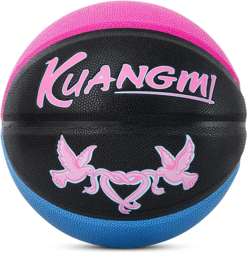 Vista 11 de Kuangmi Serie Rosa Balón de Baloncesto, Diseño Premium Estampado para Rendimiento Callejero, Tamaño Oficial para Hombres 7 de 29.5 Pulgadas