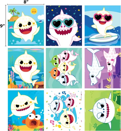 Vista 6 de Horizon Group USA Baby Shark Dot - Bloc de arte y marcadores, bloc de pintura de actividades encuadernadas en espiral, dabbers aptos para viajes