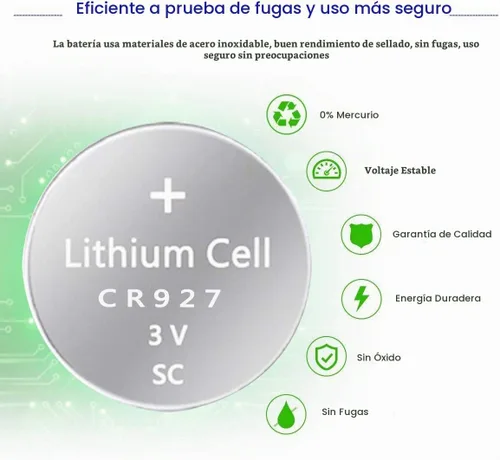 Vista 3 de UOGTNON Batería de litio CR927 de 3V (paquete de 5)