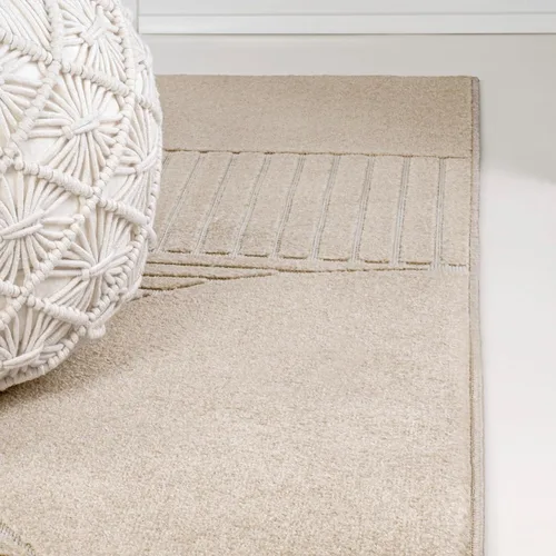 Vista 6 de JONATHAN Y Nordby - Alfombra de tiras arqueadas de alto a bajo, para interiores y exteriores, 2x8, Beige/Crema, para patio, patio trasero, sala