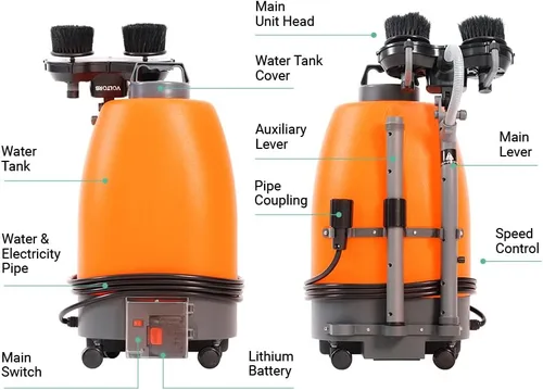 Vista 2 de VOLTORB Lavadora a presión portátil, lavadora a presión inalámbrica con tanque de agua de 22 L y potente batería recargable de 12000 mAh, lavadora