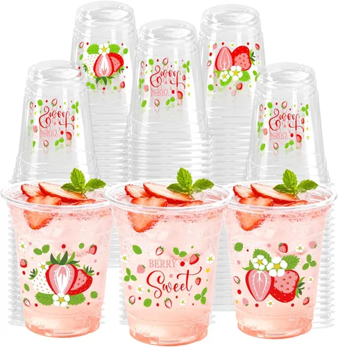 Vista 12 de 100 Piezas Vasos de Plástico Rosa Fiesta Vaquera Occidental 12 OZ Vasos Desechables Disco, Diseños de Sombrero Vaquero, Bota y Bola Disco
