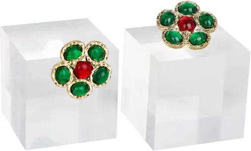 Vista 9 de Pequeño elevador de pantalla transparente, bloque acrílico para venta de joyas, anillo de aretes transparente para exhibición de armario【1.97
