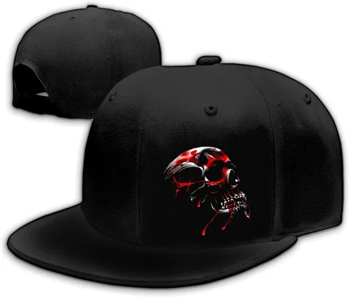 Vista 9 de Motorcycle Skull Hat Flat Bill Hats for Men Snap Backpack Mens Hats Snapback Baseball Cap for Teens Boys