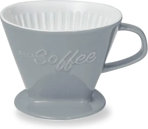 Vista 9 de Creano XXL gotero de café de porcelana azul - cafetera de cono de cerámica - cafetera de café vertida - tamaño del filtro 4 - calidad enorme