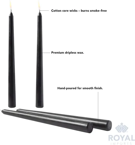 Vista 4 de Royal Imports Velas cónicas sin perfume, elegantes de calidad premium, sin goteo y sin humo, velas de cena sumergidas a mano para bodas, vacaciones