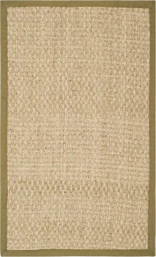 Vista 93 de SAFAVIEH Natural Fiber Collection NF114A - Alfombra de pasillo de hierba marina con patrón de tejido de cesta y borde, de 2 pies 6 pulgadas x 16