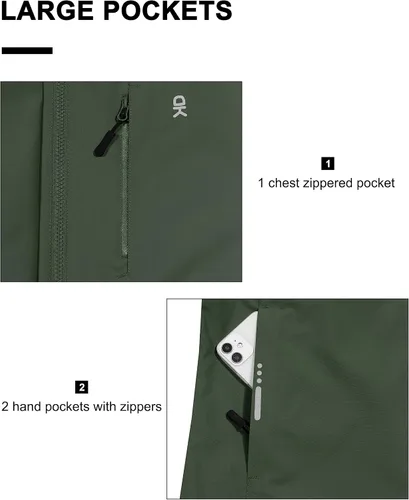 Vista 6 de Little Donkey Andy Chaqueta impermeable para mujer, ligera, con capucha, para viajes, senderismo, golf