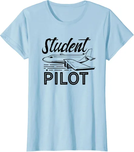 Vista 4 de Camiseta de aviación Aviador Aviador Student Pilot, Blanco