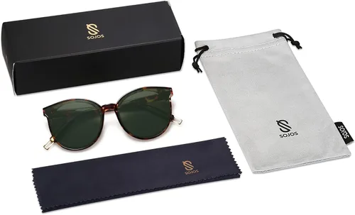 Vista 6 de SOJOS Oversized Round Sunglasses for Women and Men