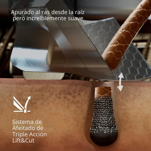 Vista 4 de Philips Norelco Shaver i9000 Prestige Ultra, afeitadora eléctrica en seco y húmedo, tinta negra, tecnología SenseIQ Pro, sistema de triple elevación