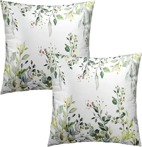 Vista 139 de Giwawa Juego de 2 fundas de almohada decorativas con diseño floral de girasol de 16 x 16 pulgadas, fundas de cojín decorativas para el hogar, sofá