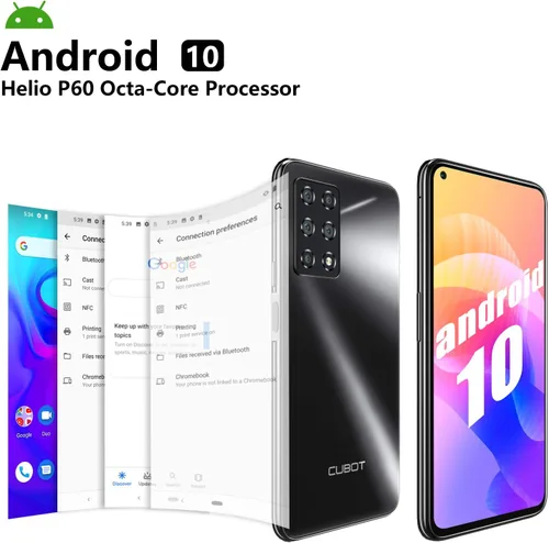 Vista 5 de Teléfono Android, X30 8GB+128GB teléfono celular desbloqueado, pantalla de 6.4 pulgadas, cámara de 48 MP, teléfono celular 4G Dual SIM, batería