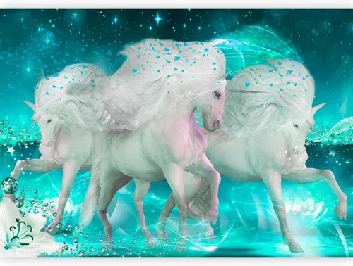 Vista 13 de artgeist Mural Pegaso Unicornio 79x55 pulgadas - Papel pintado no tejido de forro polar Decoración de pared Impresión fotográfica Diseño de imagen