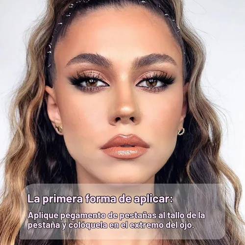 Vista 2 de Pestañas postizas de zanlufly, de aspecto natural, de media longitud, de visón, pestañas postizas de ojo de gato, banda invisible ligera