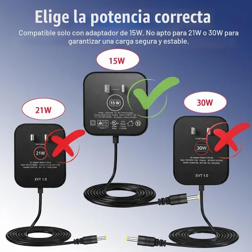 Vista 2 de Cargador adaptador de corriente de 15 W, repuesto para dispositivos Echo Dot y Echo Spot