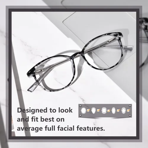 Vista 3 de Blue Light Glasses for Women, TR90 Fashion Blue Light Blocking Glasses for Computer