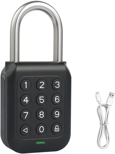 Vista 2 de Smart Padlock Alpha1 - Candado electrónico resistente, resistente a la intemperie, teclado digital, cerradura de botón con código, uso en exteriores