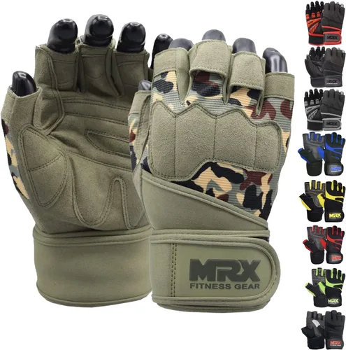 Vista 16 de MRX - Guantes de levantamiento de pesas para hombres, guantes de entrenamiento para hombre, guantes de levantamiento de muñeca, guantes de gimnasio