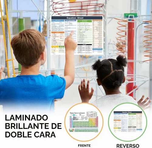 Vista 8 de Zastic! Tabla Periódica de los Elementos Laminada - Póster de Referencia de Química de 9"x12" - Hoja de Consulta Rápida - Guía de Estudio