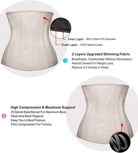 Vista 5 de YIANNA Underbust Corsé deportivo modelador de figura de látex para mujer