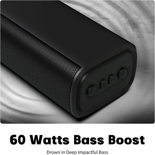 Vista 7 de Barra de sonido para Smart TV, barra de sonido de 16'/60W con graves impactantes, luz dinámica y control remoto, altavoces de TV montables en pared