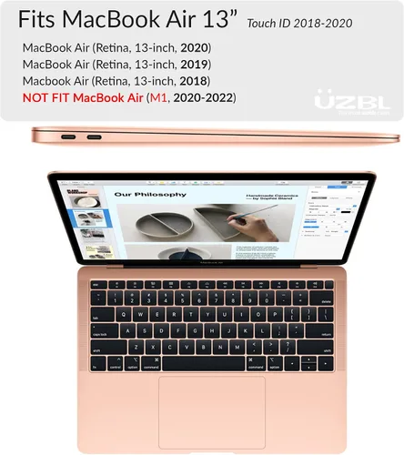 Vista 2 de UZBL Funda para MacBook Air de 13 pulgadas versión 2019 2018, [resistente] bordes protectores delgados de goma con cubierta de policarbonato