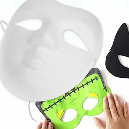 Vista 7 de NUOBESTY 5 máscaras faciales completas de papel en blanco pintables para Mardi Gras, mascarada, cosplay, 5