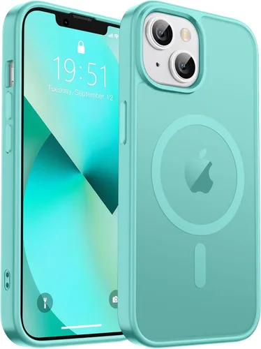 Vista 263 de zapica Funda magnética para iPhone Air, con protector de pantalla de vidrio templado, compatible con MagSafe, translúcida mate, a prueba de golpes