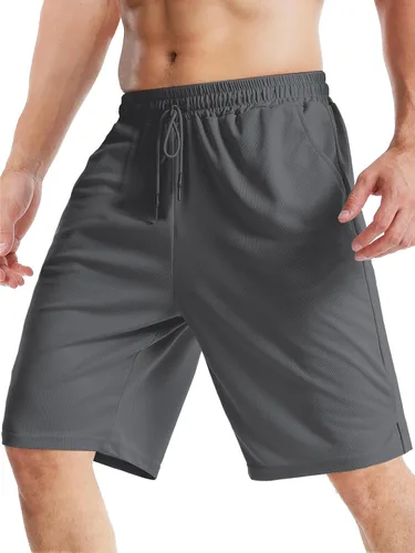 Vista 45 de Aolesy Pantalones cortos de gimnasio para hombre con forro de 5, 7, 9 pulgadas, ligeros, pantalones cortos de malla para entrenamiento, atléticos