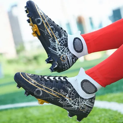 Vista 5 de YANGTAOZI Zapatos de fútbol para hombre con tacos profesionales FgAg de alta calidad, transpirables, atléticos, para entrenamiento de fútbol