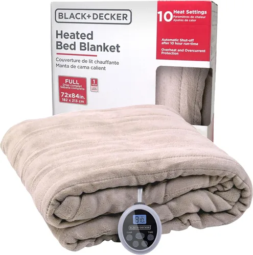 Vista 25 de BLACK+DECKER Manta térmica eléctrica, manta eléctrica de piel de oveja sintética, manta térmica con 4 niveles de calefacción, temporizador de 3