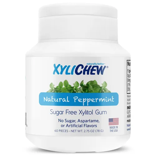 Vista 33 de Xylichew Goma de mascar 100% xilitol sin OMG, sin aspartamo, sin gluten y sin azúcar, cuidado bucal natural, alivia el mal aliento y la boca seca