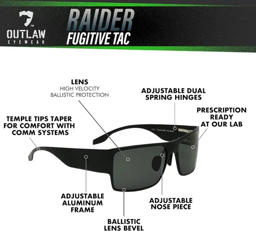 Vista 2 de Raider TAC - Gafas de sol tácticas para hombre y mujer