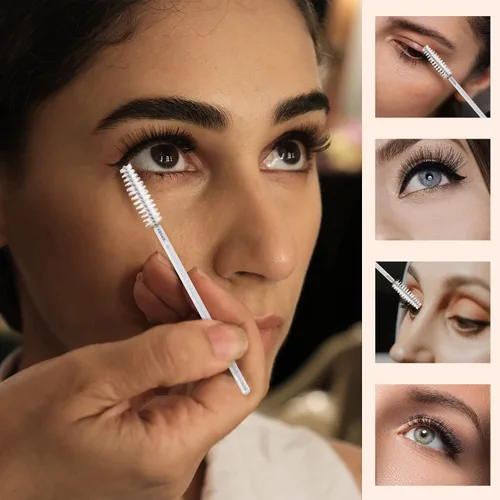 Vista 5 de 300 varitas de rímel desechables, cepillo de carrete de cristal para extensiones de pestañas, cepillos de cejas para pestañas, kit de maquillaje