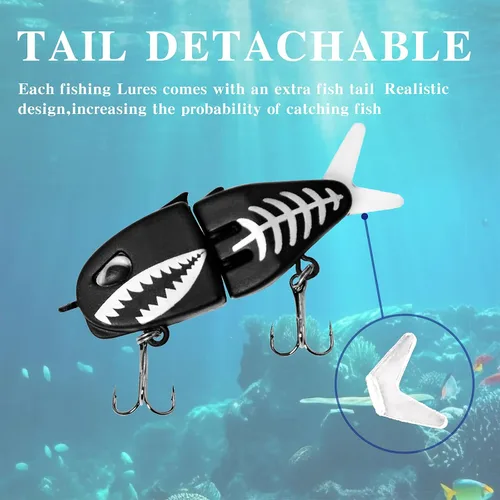Vista 5 de Paquete de 7 Mini Cebo Deslizante, Cebo Deslizante Raptor, Señuelos de Pesca Swimbait para Agua Dulce y Salada, Increíble Regalo de Equipo de Pesca