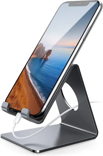 Vista 9 de Lamicall Soporte para teléfono celular, base para teléfono: cuna, soporte, soporte para escritorio de oficina - negro