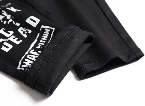 Vista 6 de Jeans ajustados con estampado de calavera y letras para hombre