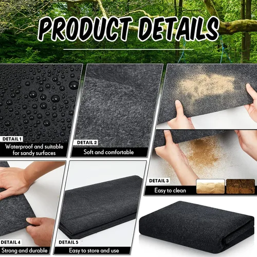 Vista 4 de Haull - Tapete para cobertizo de almacenamiento al aire libre, tapete impermeable para cochera al aire libre, tapete de patio acolchado y suave