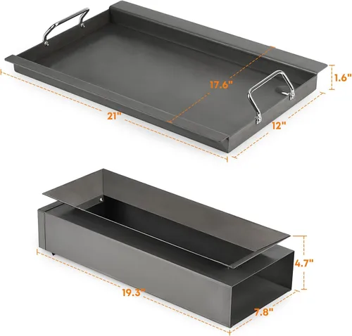 Vista 2 de Stanbroil Plancha con kit de colector para gravedad 560 Masterbuilt Flat Top Cooking Surface, Fits Masterbuilt Gravity Series 560