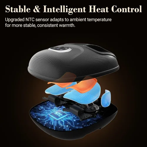 Vista 6 de CuPiLo - Masajeador shiatsu de pies con calor, elegible para FSA y HSA, vibración y presión ajustable para fascitis plantar, neuropatía, regalo