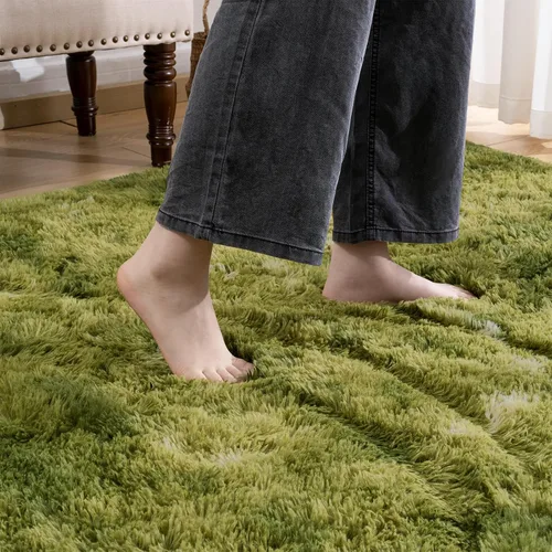 Vista 92 de Softlife Alfombra naranja para dormitorio, alfombra de felpa esponjosa para sala de estar para niñas, alfombra lanuda para niños, alfombra suave